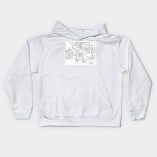 Large Bunch of Flowers - pencil sketch Kids Hoodie